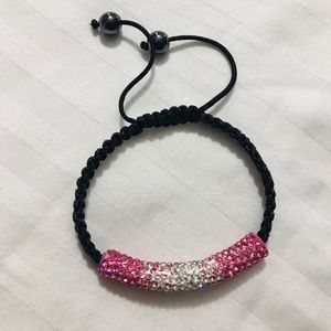 Pink and white crystal bracelet